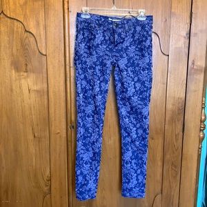 Sz 2 Lauren Conrad blue floral jegging pants